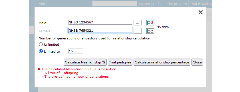 Adjustments Mean Kinship module